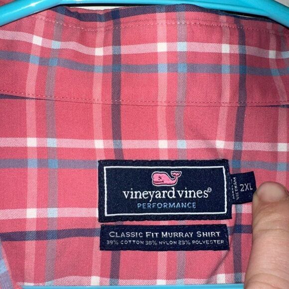 Men's Vineyard Vines Class Fit Murray Performance Plaid Shirt SIZE XXL - Picture 3 of 4